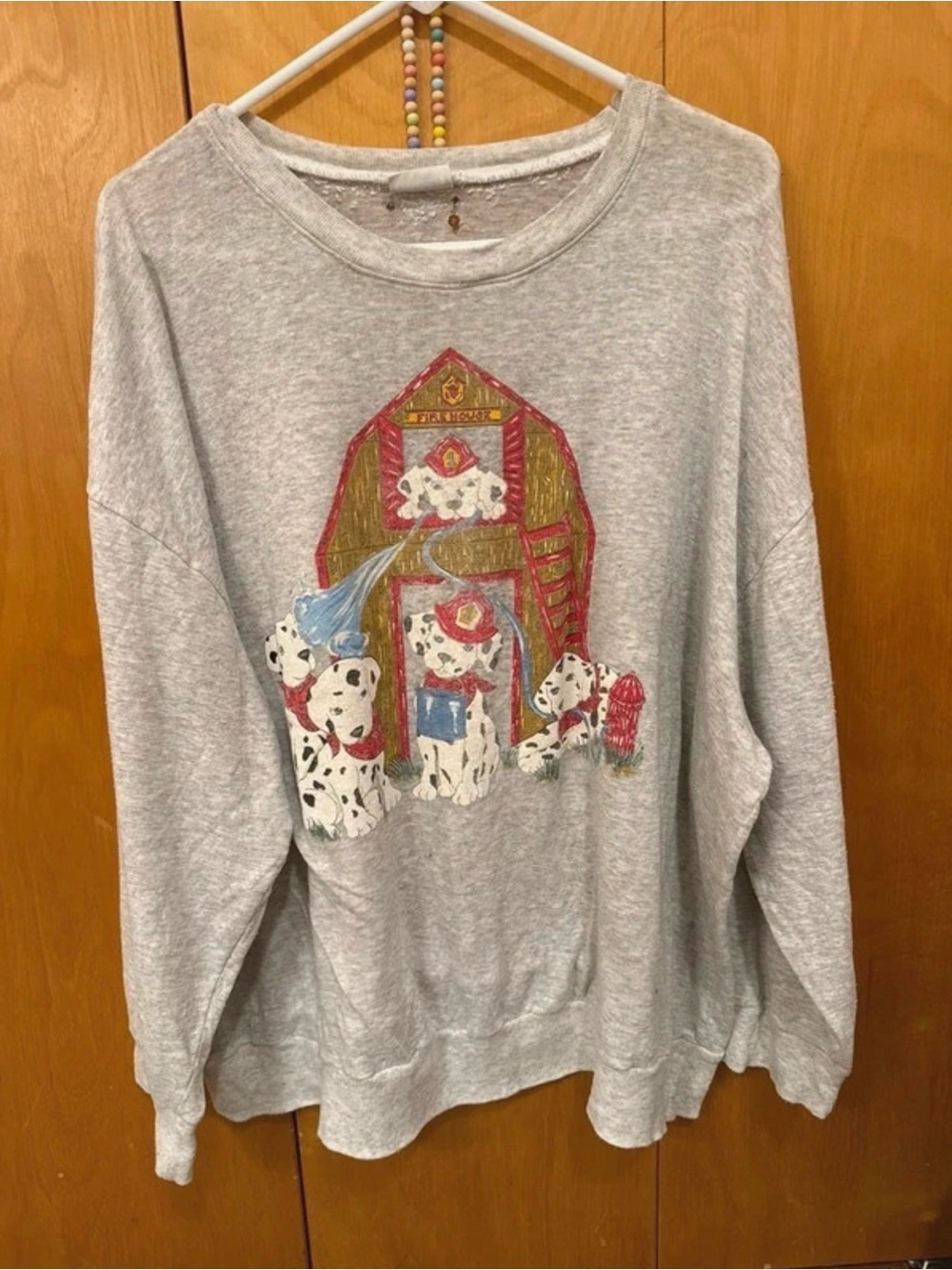 Thrashed Vintage 90s Basic Editions Plus Dalmatian Firehouse Crewneck Sweatshirt